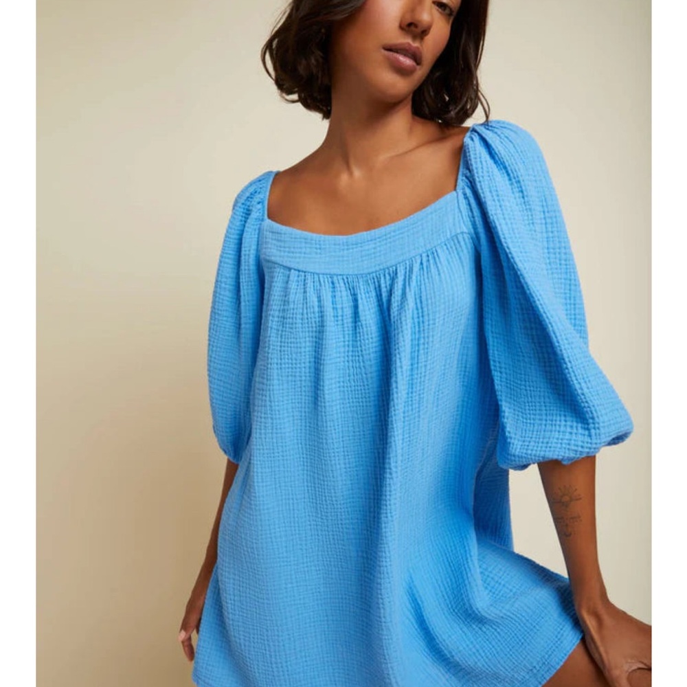 Nation Carter Square Neck Mini
Blue Puff Sleeve Dress
